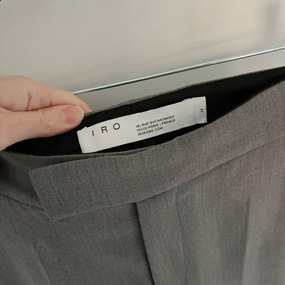 Iro Paris Full Length Straight Leg Gray Trousers Pants Size 34 - Picture 3 of 4